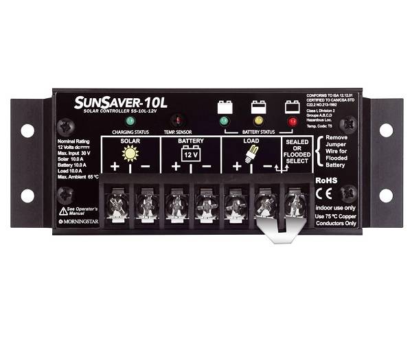 Morningstar SS-10L-24V Charge Controller, product image from Chargesolar