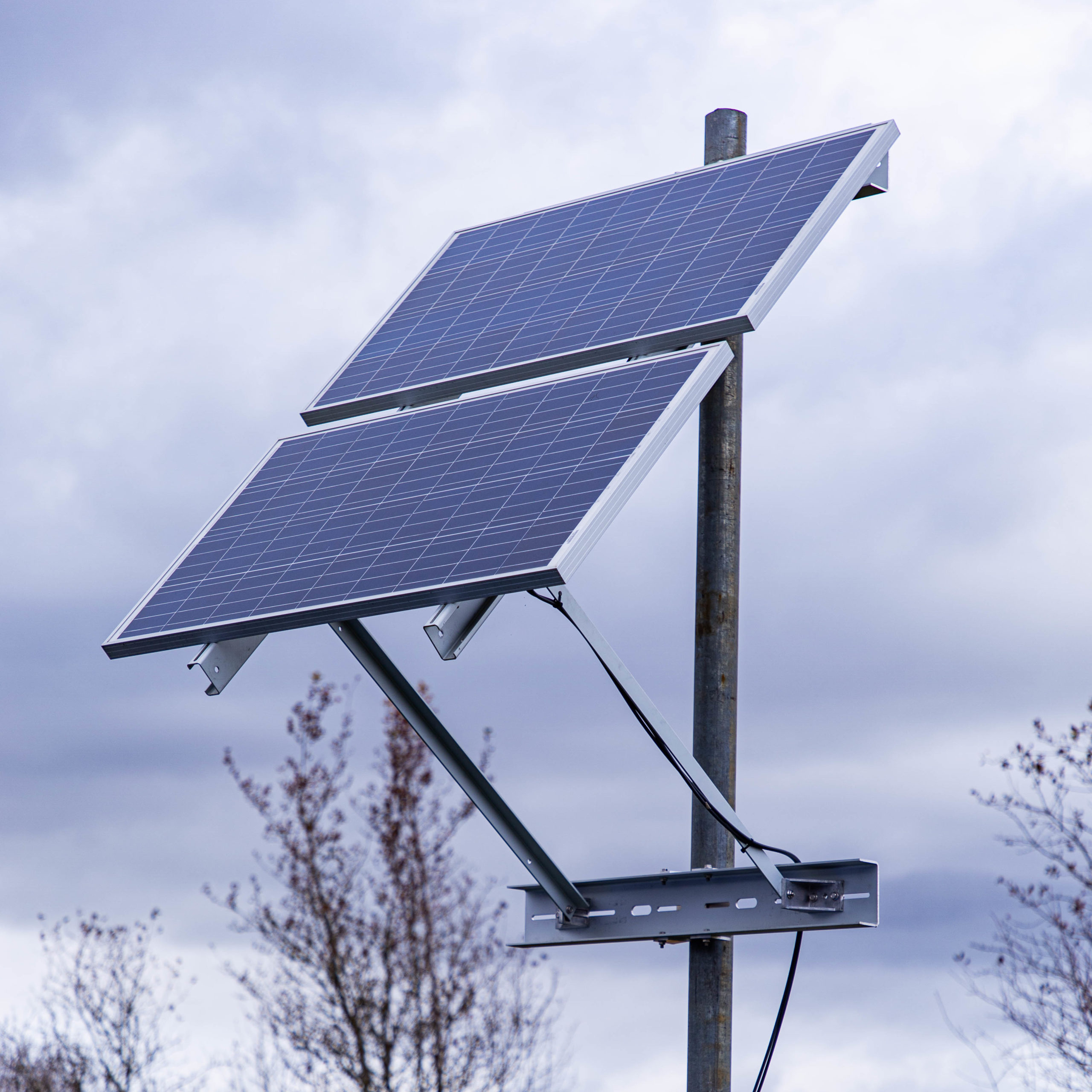 side of pole solar mount